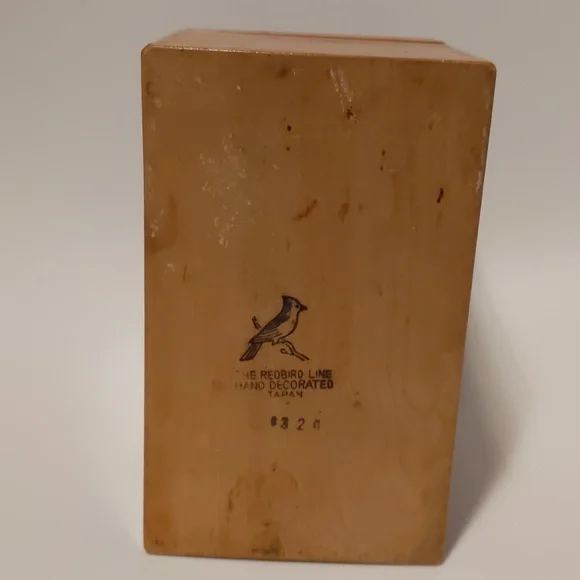 The Redbird Line Canister Recipe Box VTG Japanese Wood Box - Picture 6 of 9